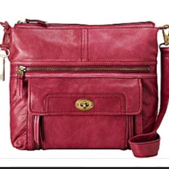 Gorgeous RARE color Fossil Stanton distressed Bag Large Cross Body Messenger